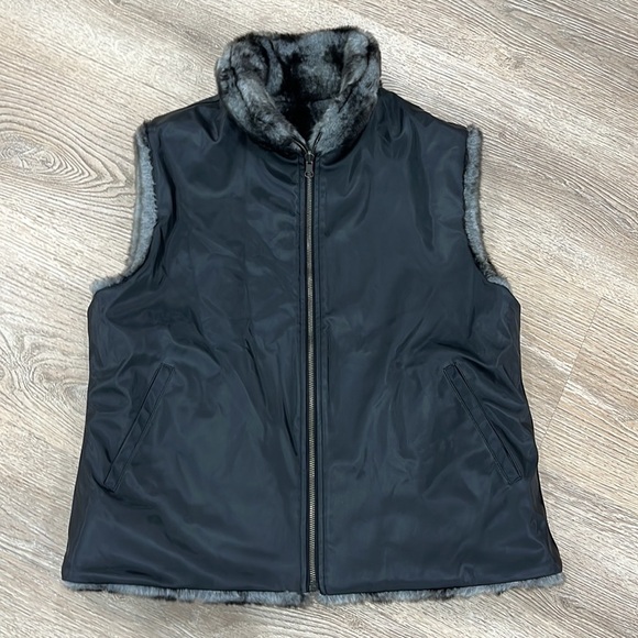 Vintage BLASSPORT Faux‎ Fur Reversible Vest Womens Medium Soft & Chic - Picture 12 of 14